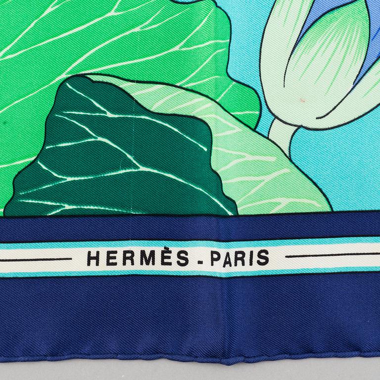 Hermès, Scarf, 'Fleurs De Lotus'.