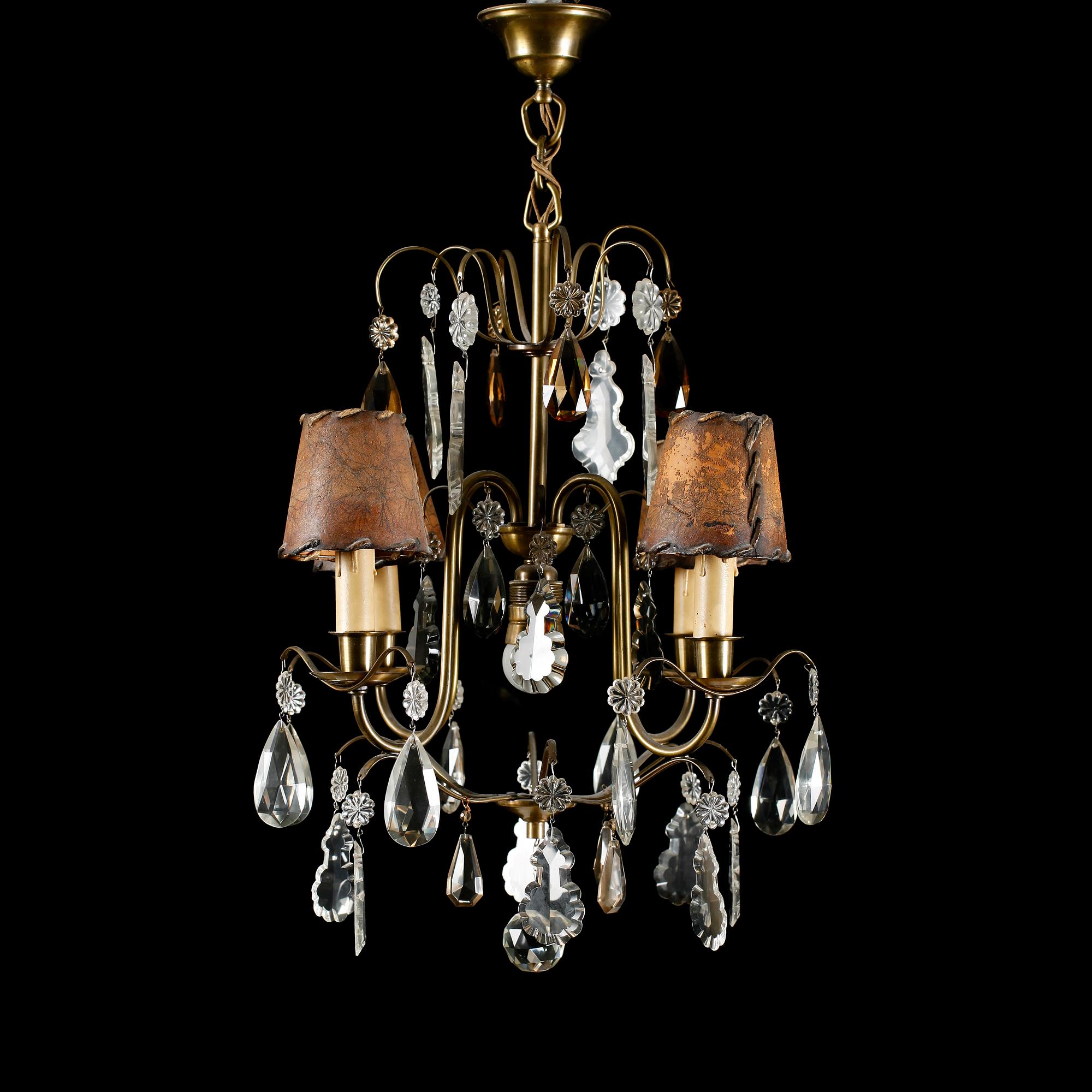 LJUSKRONA, barockstil, 1900-talets mitt, höjd 67 cm.