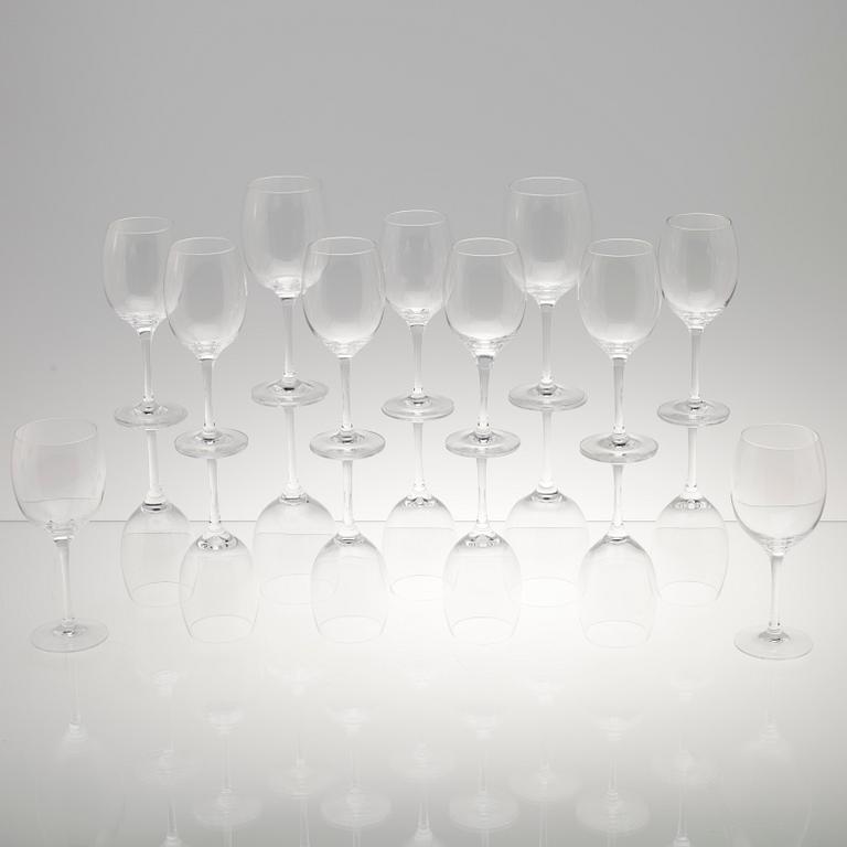 VIINILASEJA, 14 + 6 osaa, kirkasta lasia, "Kolibri" Timo Sarpaneva. 1980-luku.