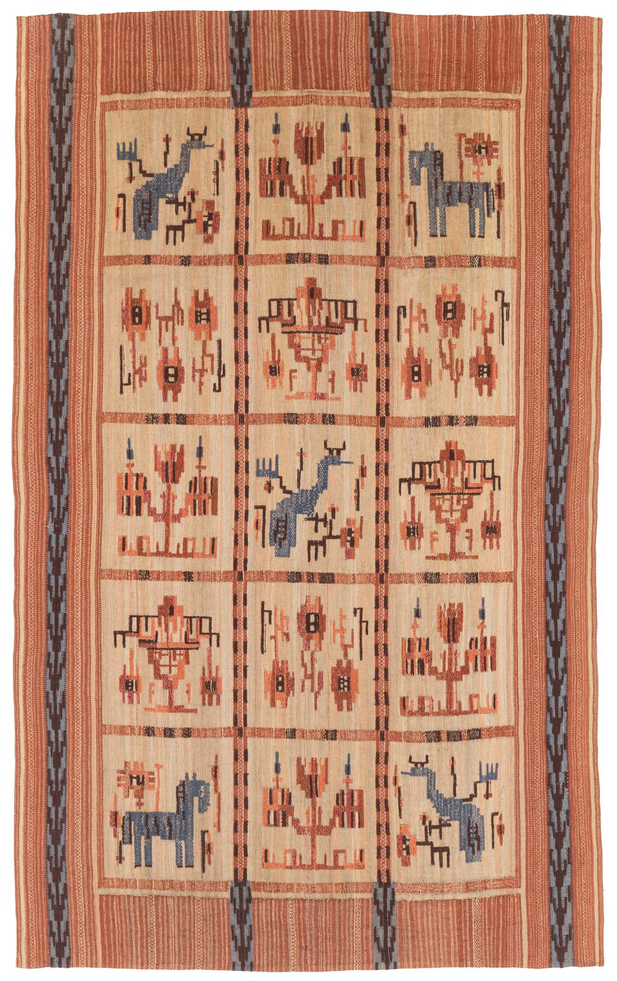 Märta Gahn, a drape, flat weave, c 240 x 148 cm.