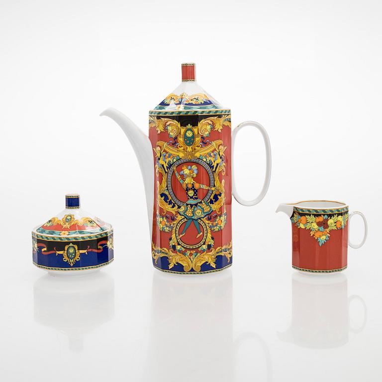 Versace, astiaston osia, posliinia, 9 kpl, "Le Roi Soleil" Rosenthal, 1990-luku.