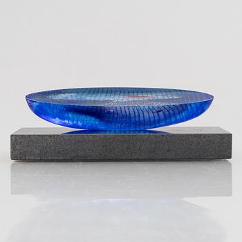 Bertil Vallien, a boat sculpture, Kosta Boda, Sweden, numbered and signed.