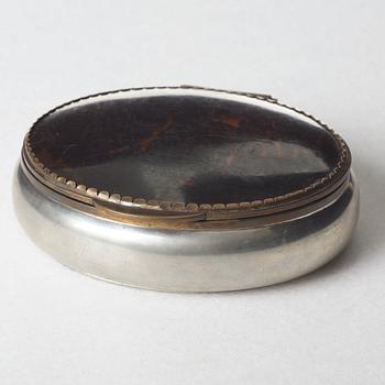 Estrid Ericson, probably, a pewter, brass and tortoise-shell casket, Svenskt Tenn, Stockholm 1936.