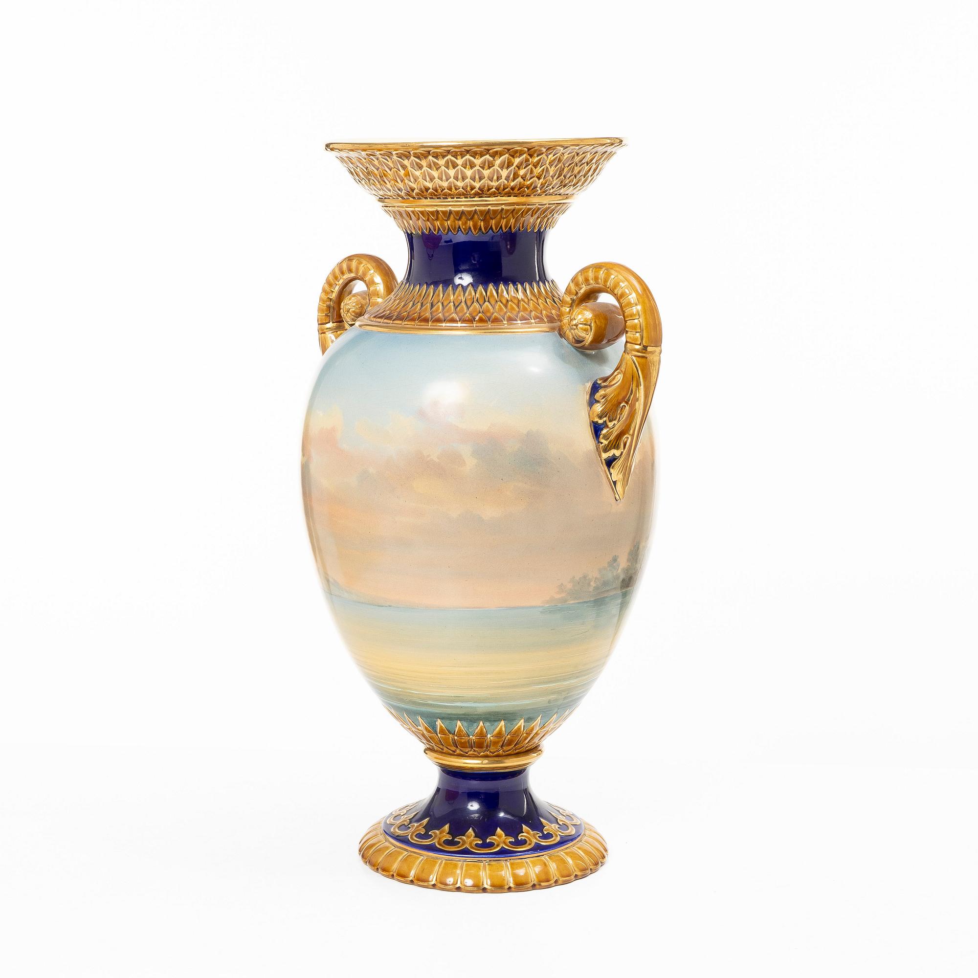 A creamware decorative urn, Rörstrand, Sweden, 1980-1920.