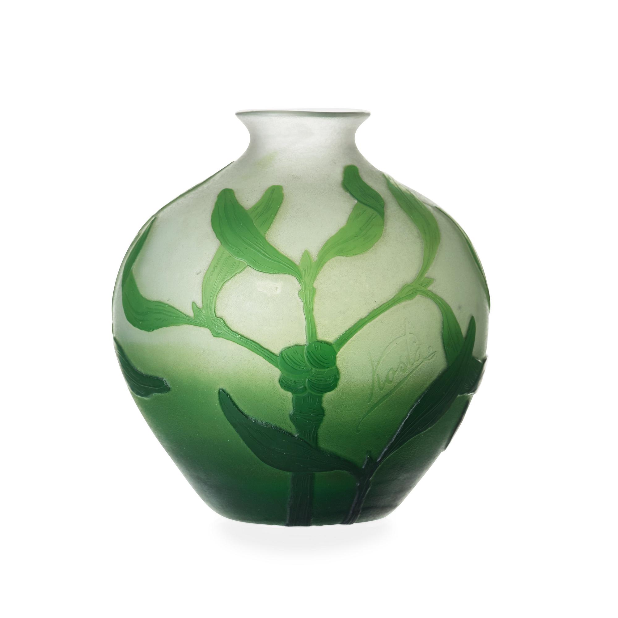 Karl Lindeberg, an Art Nouveau cameo glass vase, Kosta, Sweden 1910's.