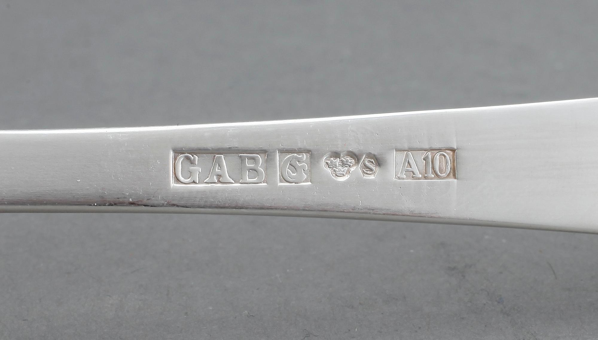 BESTICKSERVIS, 58 delar, silver, "Rosenholm", GAB, 1960-90-tal. Vikt tot ca 2250 gram.
