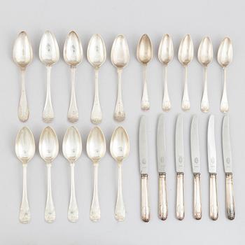 Bestick, 21 st, silver, Sverige, 1820-1896.