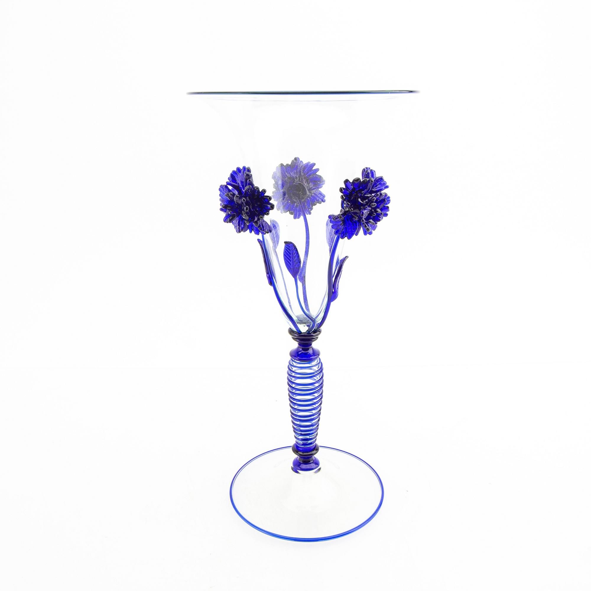 Vase/goblet Pauly, Italy glass possibly Birgitta Johansson, latter half of the 20th century.