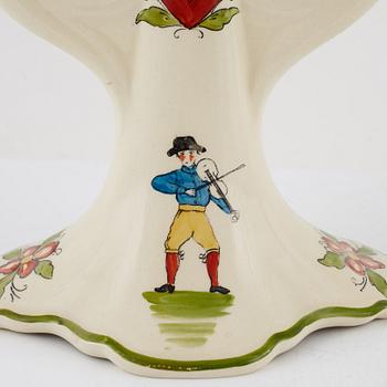 A pair of 'Daladansen' creamware candelabra from Rörstrand, Art Nouveau, early 20th Century.