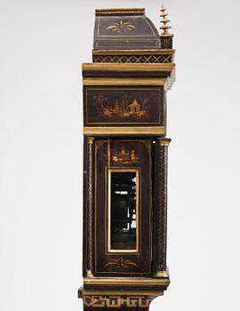 A George II japanned musical longcase clock by William Barrow (watchmaker in London 1700-36).