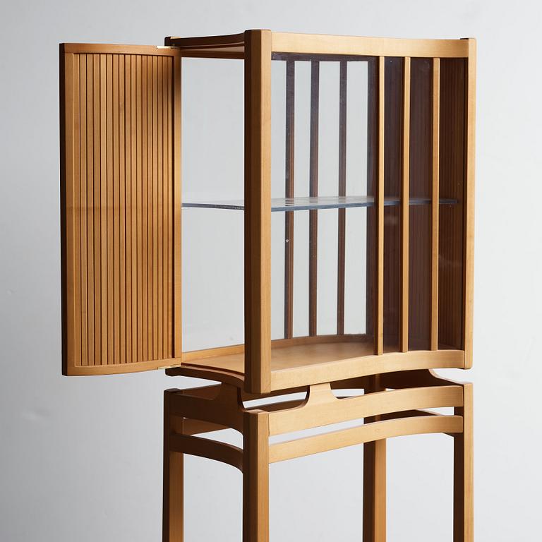 James Krenov, in the manner of, a wooden showcase cabinet, Sweden mid 20th century.