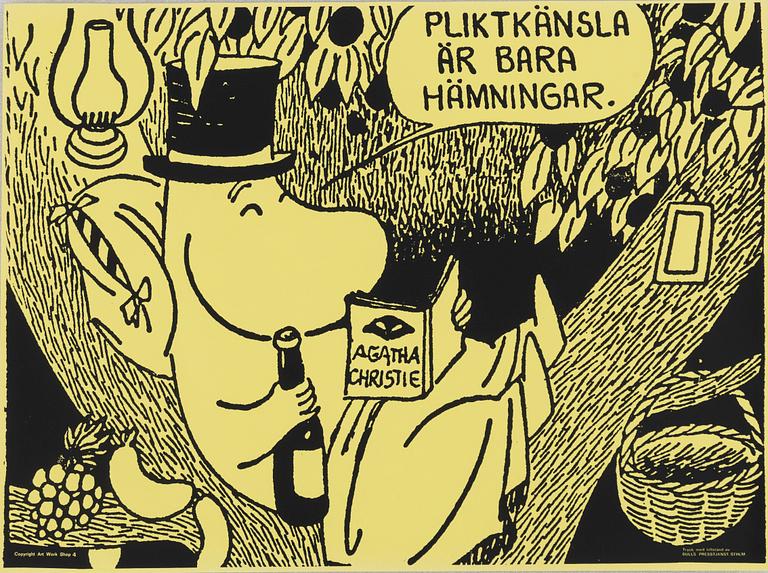 Mumin, Offsetaffisch, "Pliktkänsla är bara hämningar".