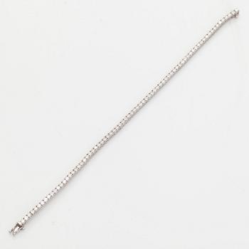 Tennis bracelet, brilliant-cut diamonds, 18K white gold.
