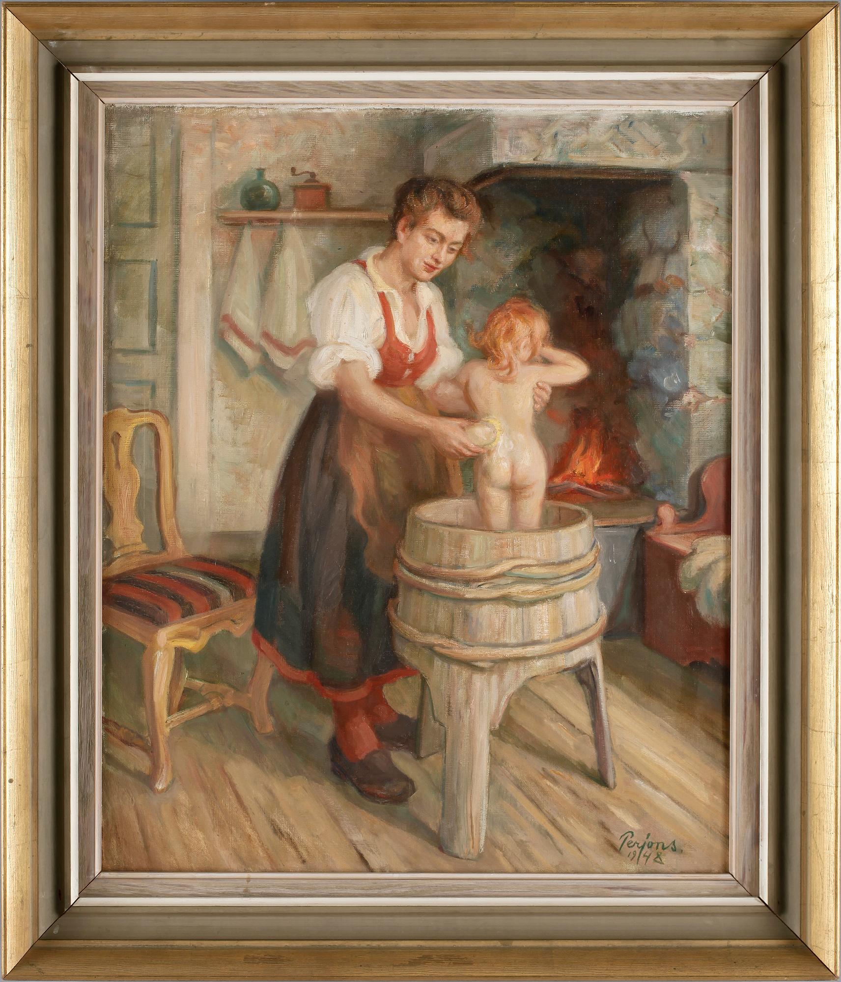 PERJONS, PER-HILDING, olja på duk. Sign. o dat. 1948.