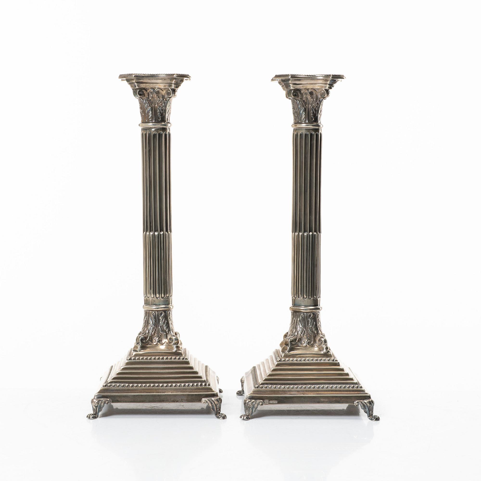 Candelabra, a pair, sterling silver, second half of the 20th century.
