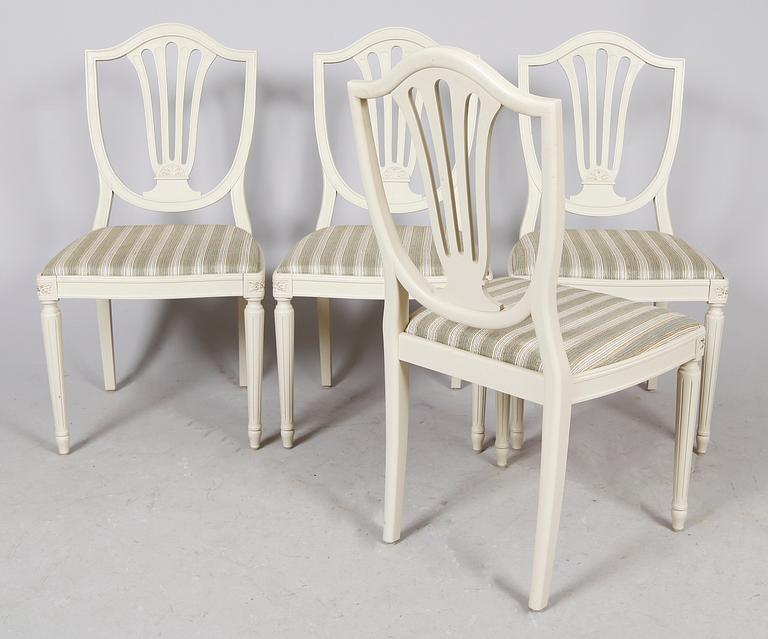 MATSALSMÖBEL, 5 del, gustaviansk stil, 1900-talets andra hälft.