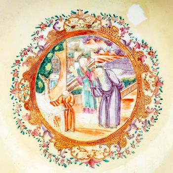 Bålskål, kompaniporslin. Qingdynastin, Qianlong (1736-95).