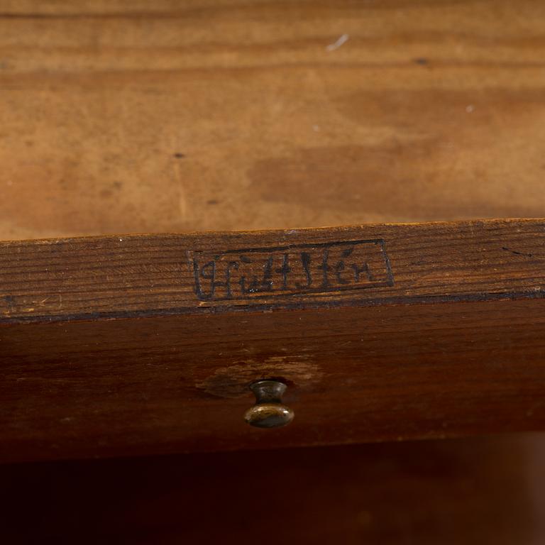 A late Gustavian mahognay secretaire by Jonas Hultsten, Stockholm (1773-1794).