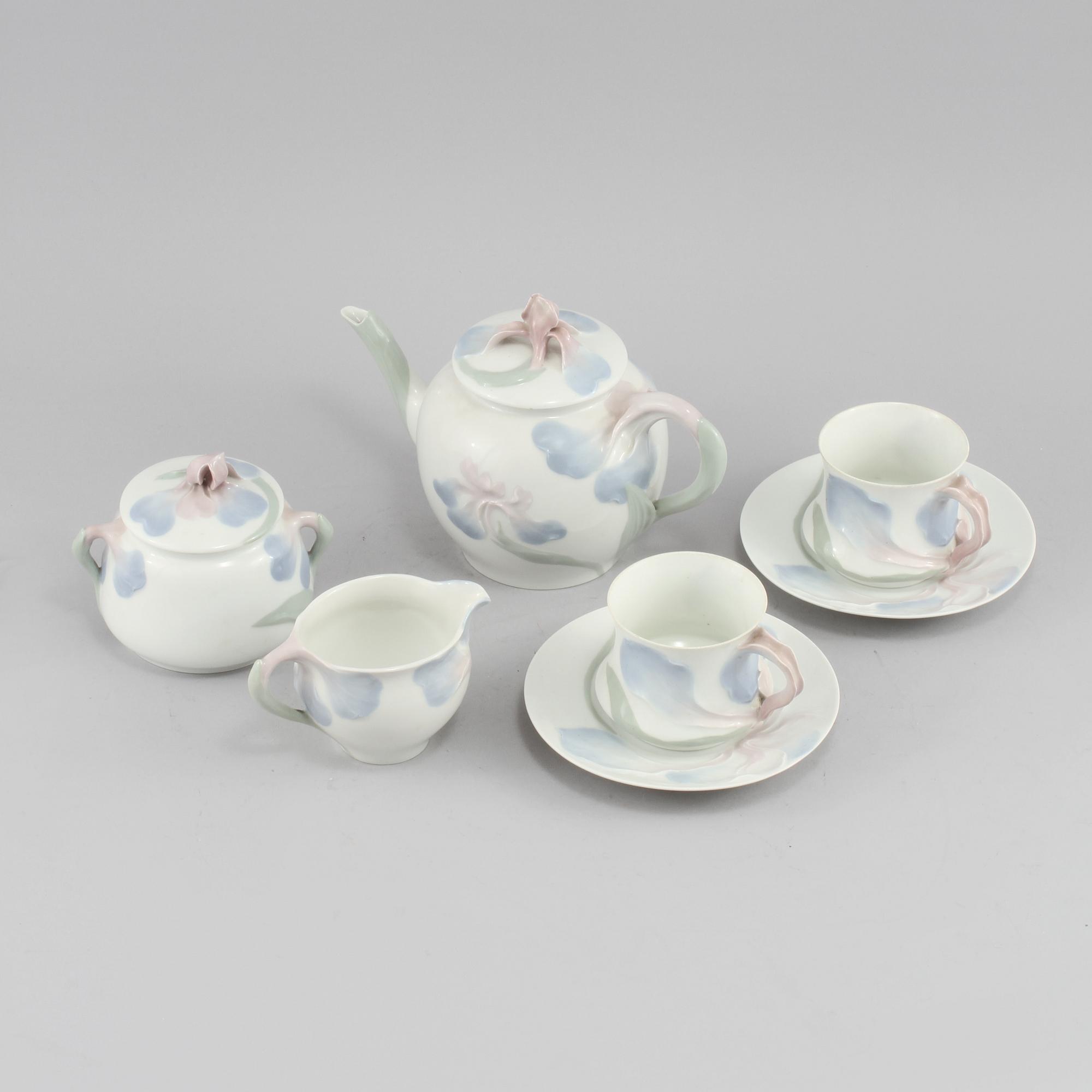 SERVISPORSLIN, 5 delar, "Iris", Alf Wallander, Rörstrand, jugend.