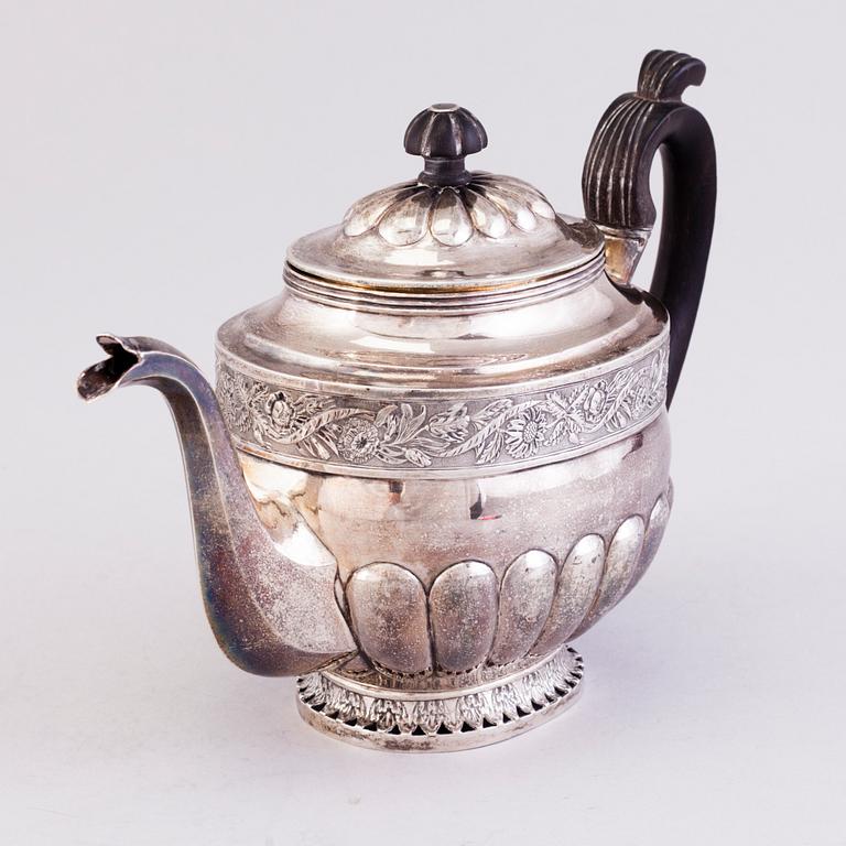 A 19th Century Russian Silver Tea Pot, assay master Nikolai Lukich Dubrovin, Moscow 1831.