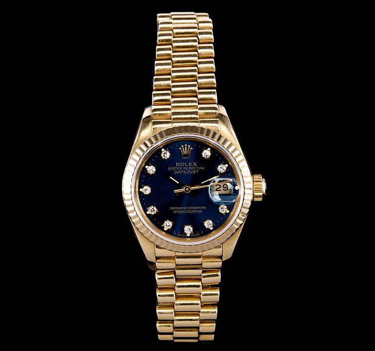 A LADIES WRIST WATCH, Rolex oyster perpetual datejust. Superlative chronometer officially certified.