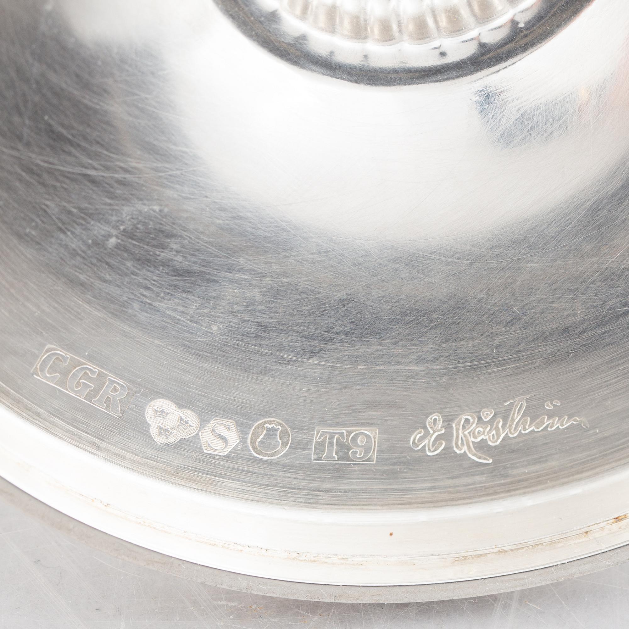 Eric Råström, ljusstakar, ett par, silver, CG Råström, Stockholm 1969.