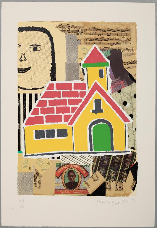 Donald Baechler, silkscreen in colours, 2001, signed 64/86.