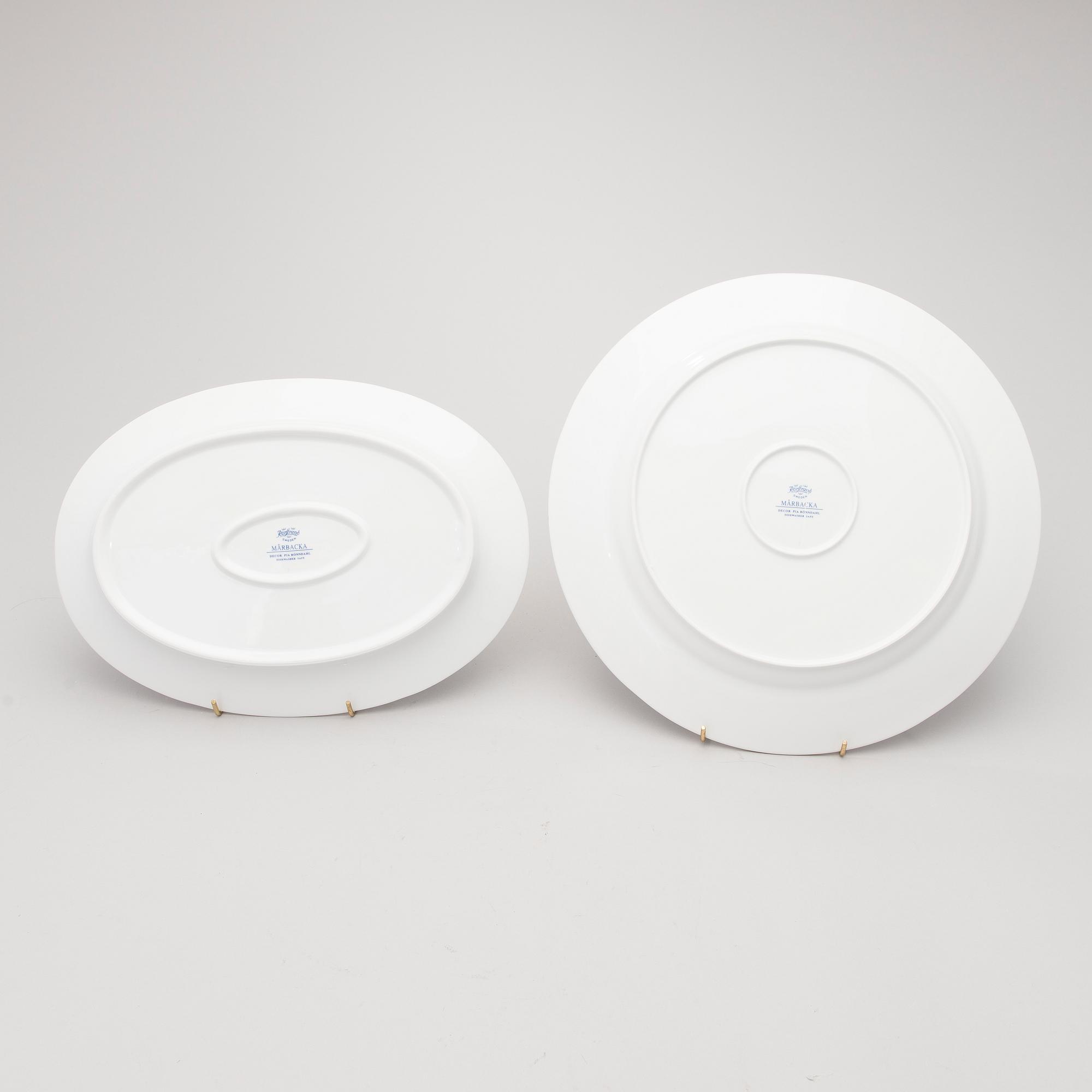 A 'Mårbacka' set of dinnerware and teacups, circa 32 pieces, Rörstrand Sweden, latter half of the 20th Century.