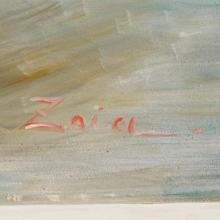 ZOIA KRUKOVSKYA LAGERKRANS, olja på pannå, signerad.