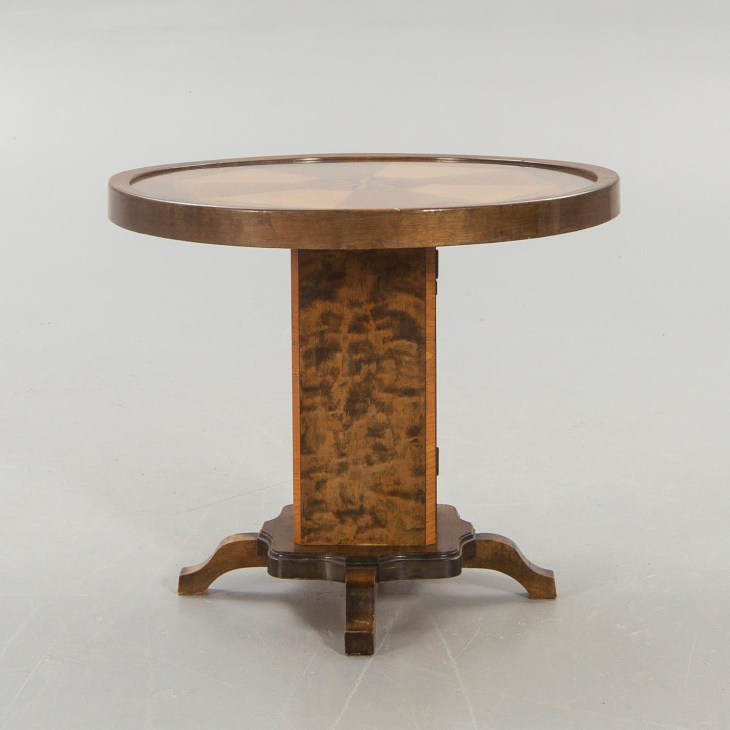 Pillar table / smoking table, birch, 1950s.