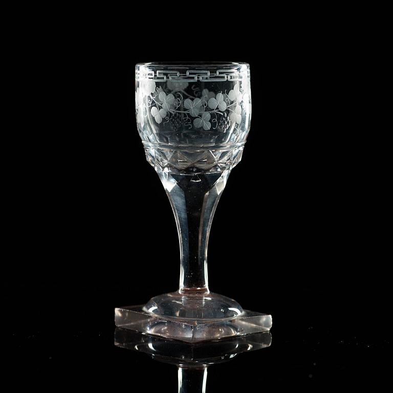LIKÖRGLAS, sex stycken. Tyskland, Empire 1810-20.