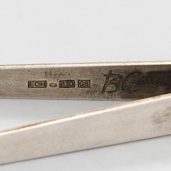 Bertel Gardberg, kaffeskedar, 14 kpl, samt sockertång, silver, "Birgitta", Kultateollisuus, Åbo 1968-1993.