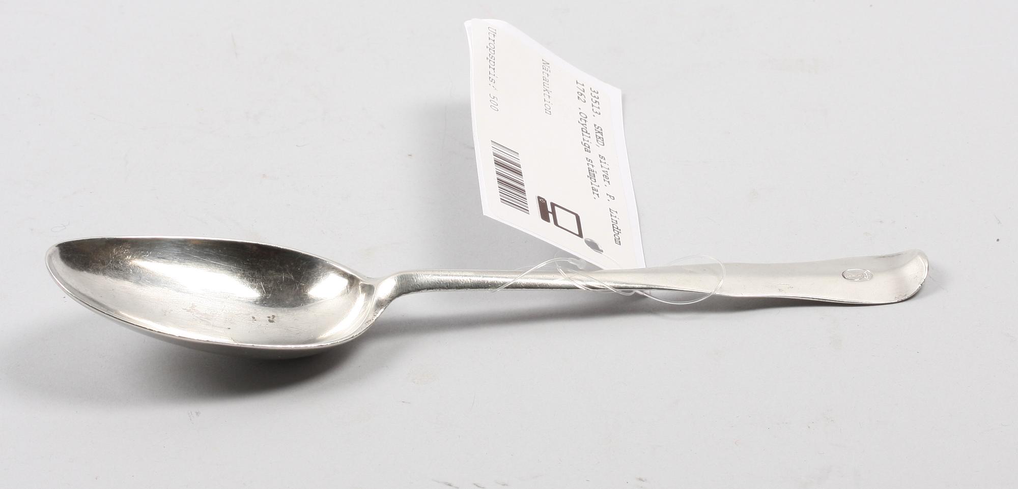 SKED, silver. P. Lindbom 1762 .Otydliga stämplar.
