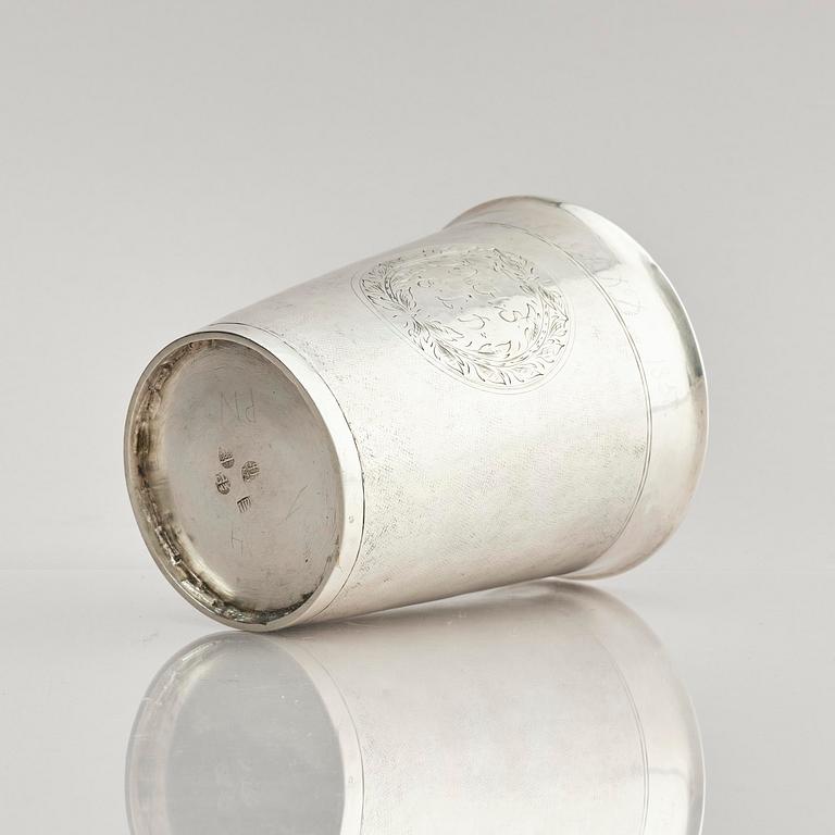 Jens Jacobsen Hoff, bägare, silver. Kontrollör Conrad Ludolph, Köpenhamn 1716.