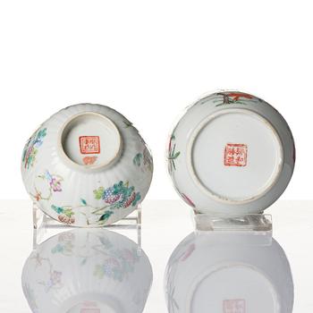 Parti, sex delar, porslin. Sen Qingdynasti/tidigt 1900-tal.