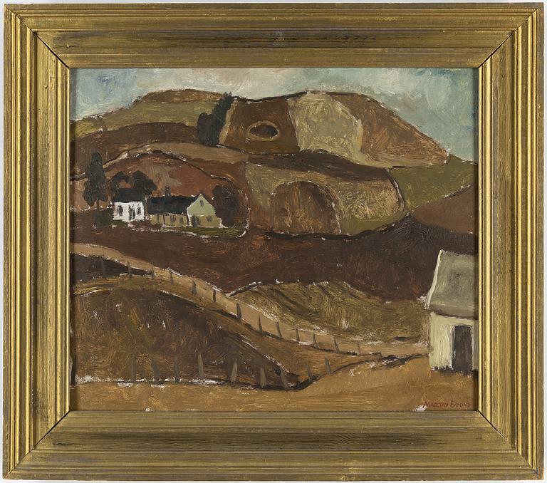 Martin Emond, olja på pannå, signerad Emond.