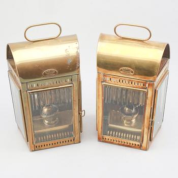 LYKTOR, 2 st, mässing, Davey & Co, London, 1900-tal.