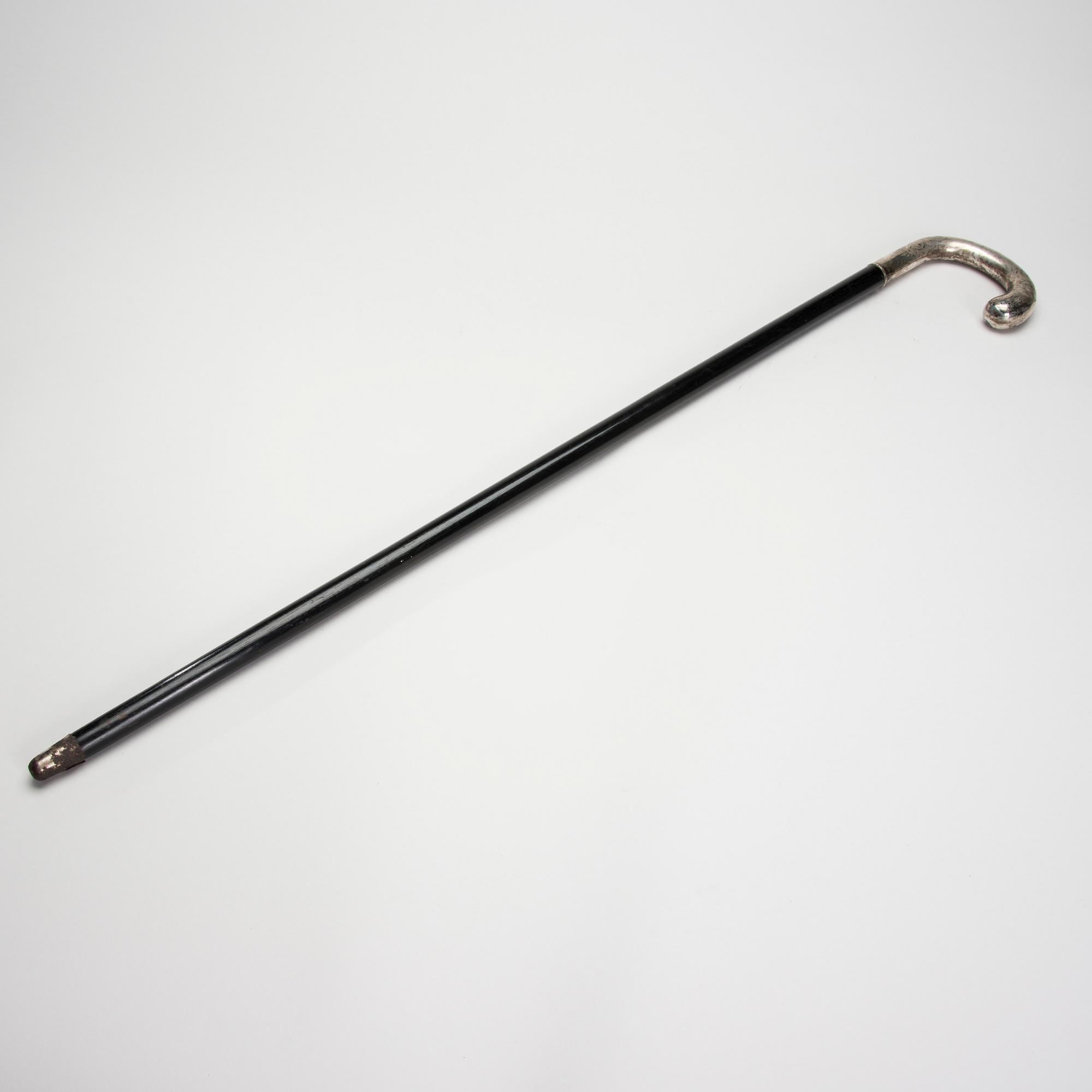 PROMENADKÄPP, silver och trä, finska kontrollstämplar 1929.