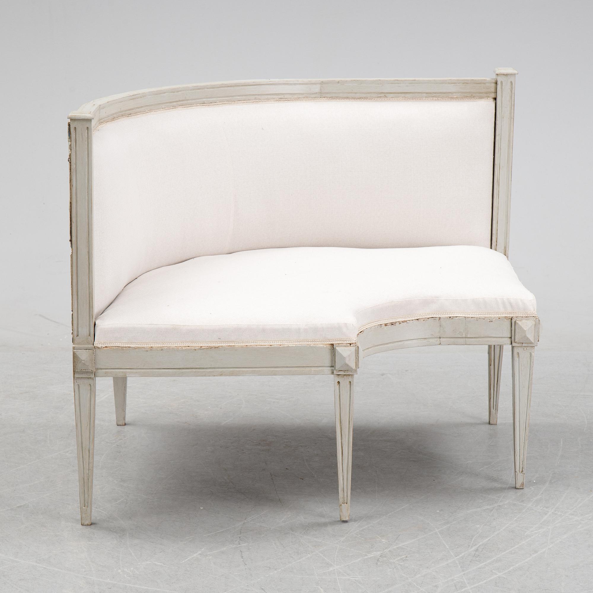 A Gustavian style corner sofa, 19th Century.
