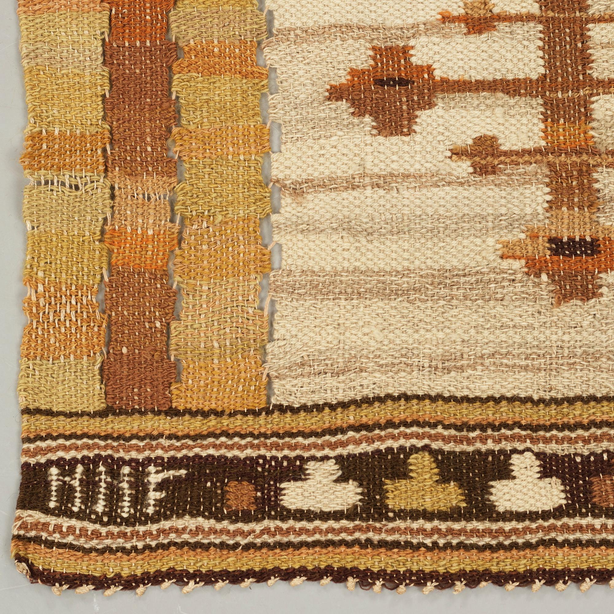Märta Måås-Fjetterström, DRAPERI, "Gula Dubbelkorset", rölakan och gobelängteknik, ca 242 x 160,5 cm, signerat MMF.
