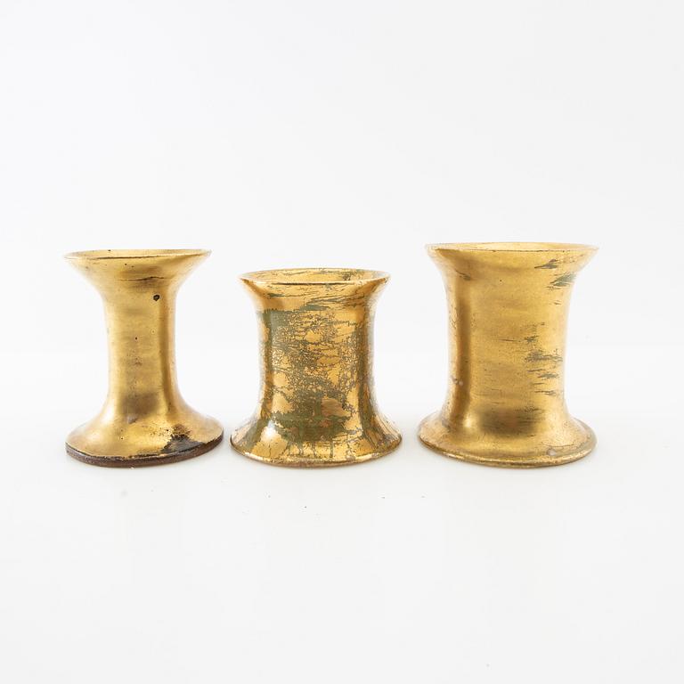Signe Persson-Melin, Vases/Candleholders 3 pcs, unique, hand-signed.