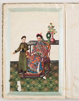 An album with 12 Chinese paintings by anonymous artist, Qing dynasty, 19th Century.
