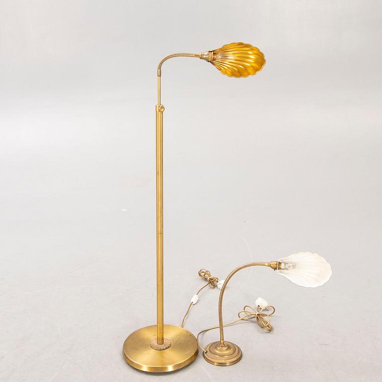 Golvlampa samt bordslampa 1900-talets mitt andra hälft.