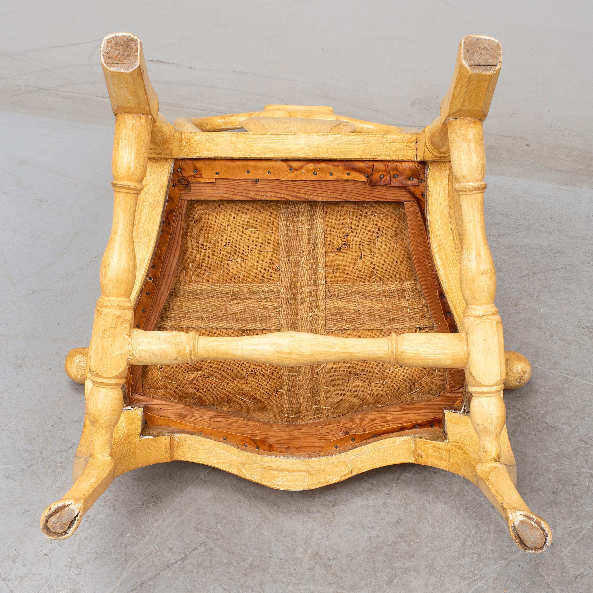 KARMSTOLAR, ett par, svensk senbarock, 1700-talets mitt.