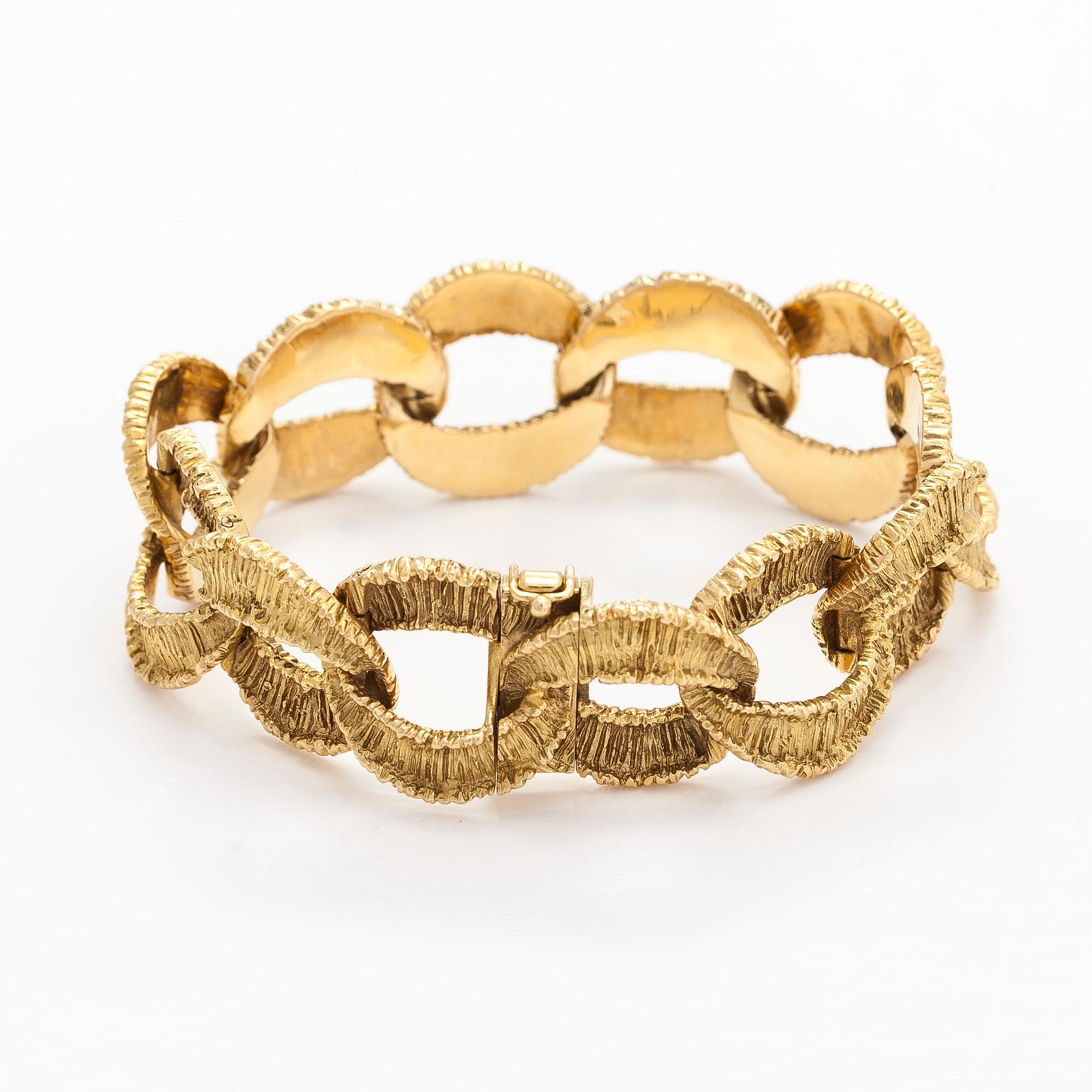 Armband, 14K guld, importstämplar Tillander 1968.