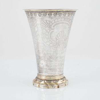 Johan Pettersen, a silver beaker, Rococo, Söderhamn, 1767.