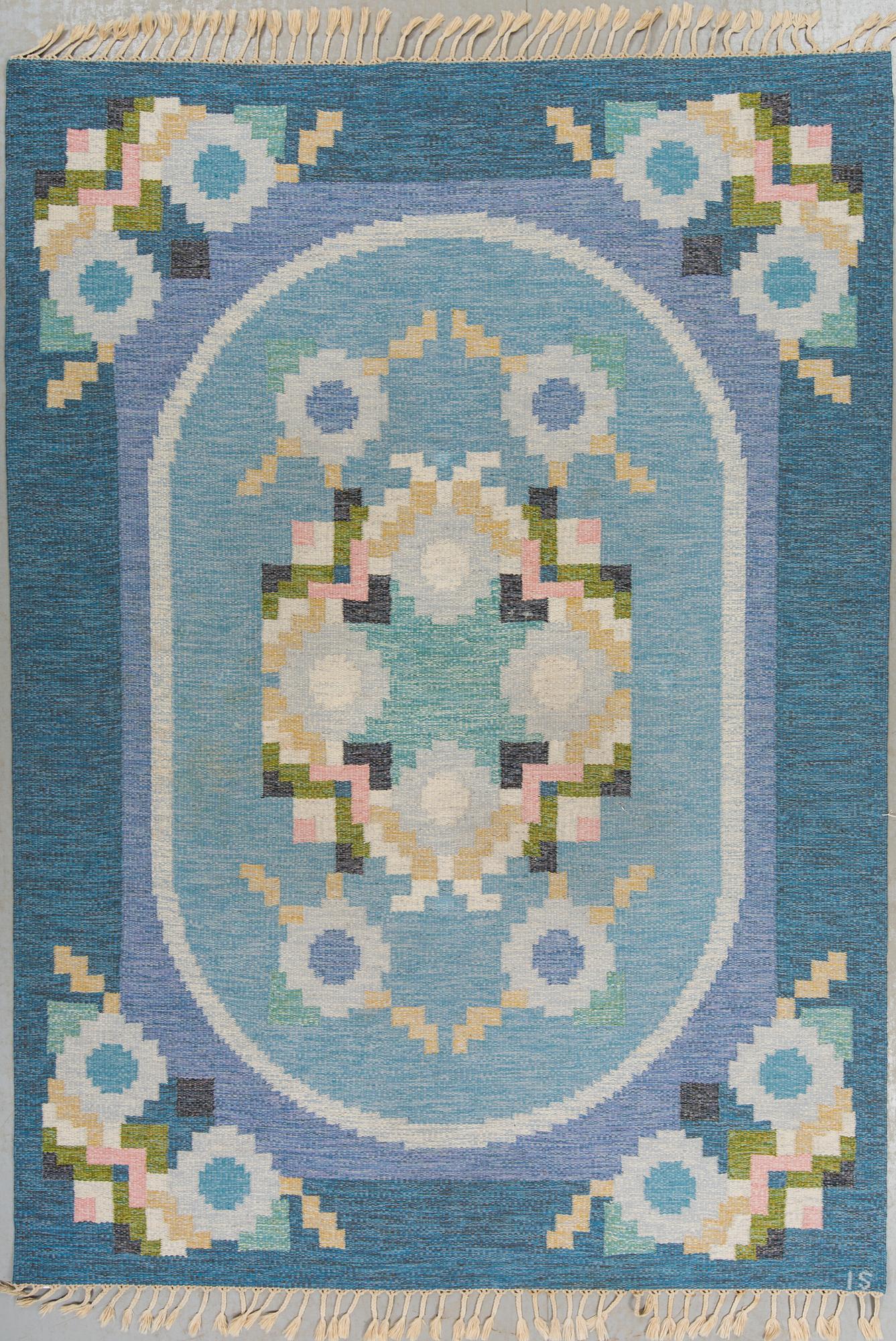 MATTA, rölakan, monogramsignerad IS, Ingegerd Silow, 1900-talets andra hälft. Ca 278 x 199 cm.