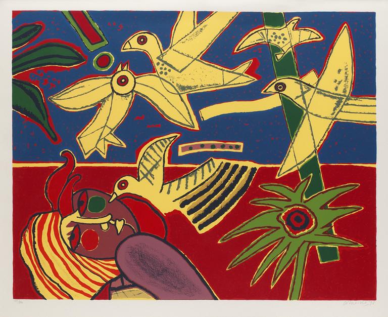 BEVERLOO CORNEILLE, färgserigrafi. Sign o dat 98. Numr 109/200.