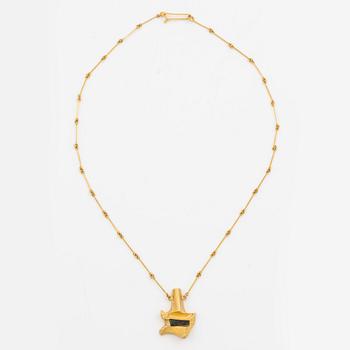 Björn Weckström, Necklace "Pagodi", 18K gold with zoisite. Lapponia 1976.