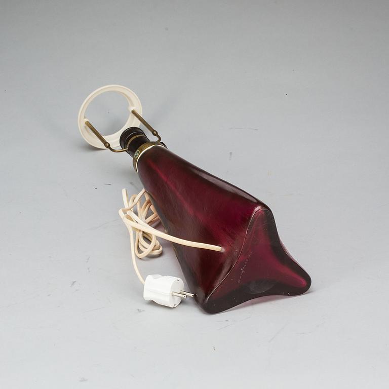 BORDSLAMPA, glas, Carl Fagerlund, 1900-talets mitt/andra hälft.